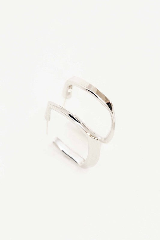 Silver Angular Hoops
