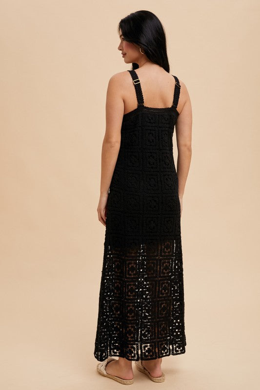 Black Crochet Maxi
