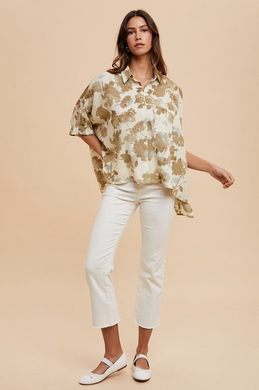 Vintage Floral Button Down