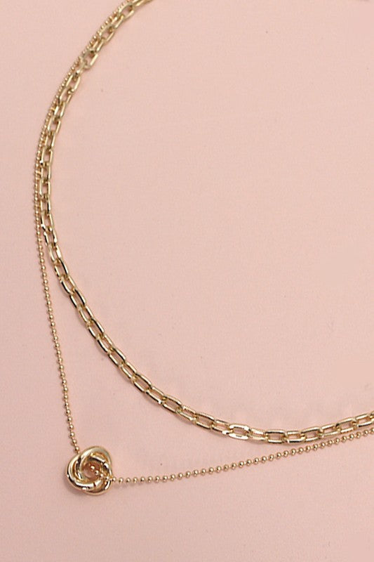 Gold Floral Knot Necklace