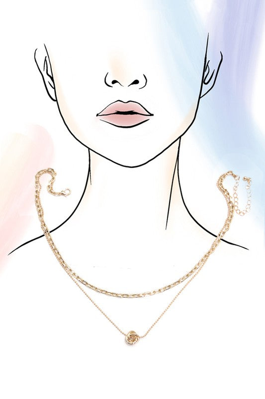Gold Floral Knot Necklace