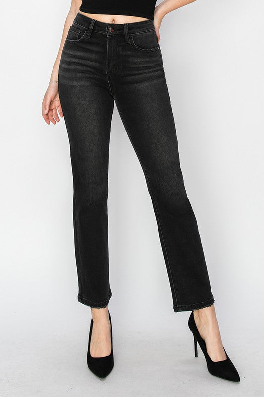 Black Risen Crop Straights
