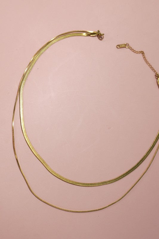Double Snake Layered Necklace