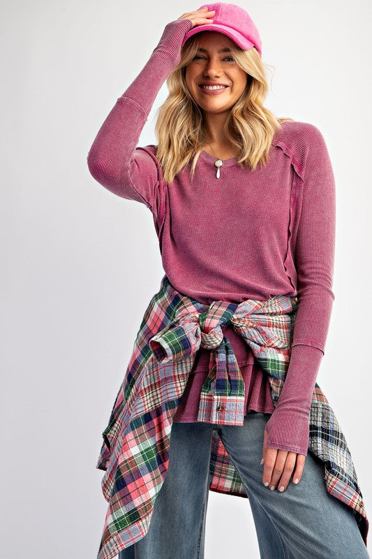 Burgundy Mineral Washed Thermal