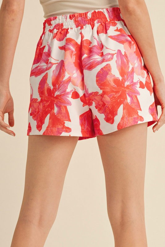Coral Floral Shorts