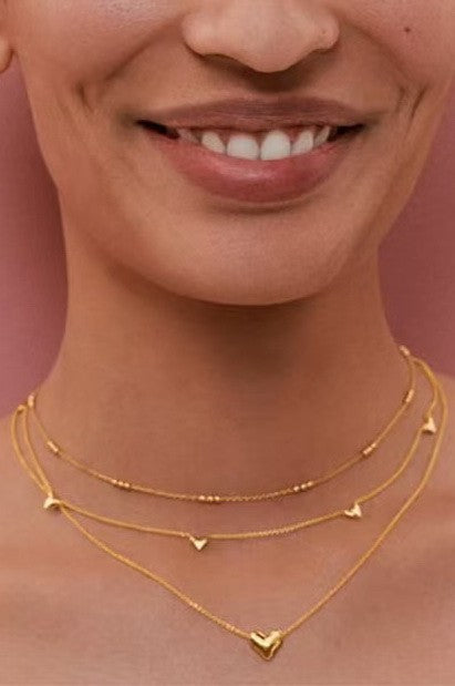 Triple Heart Layered Necklace