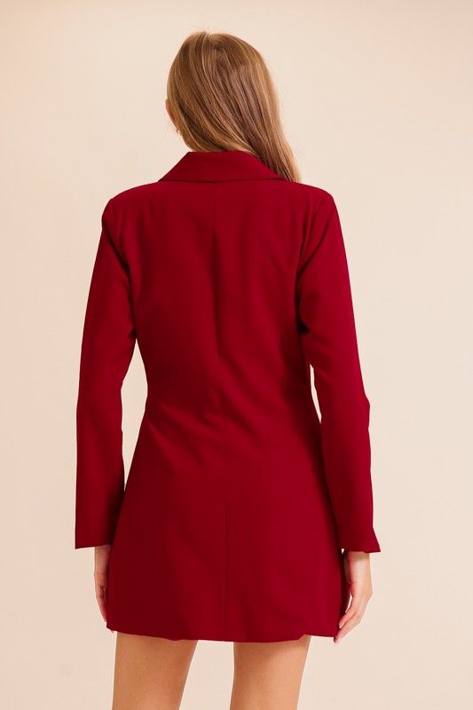 Red Buckle Wrap Dress