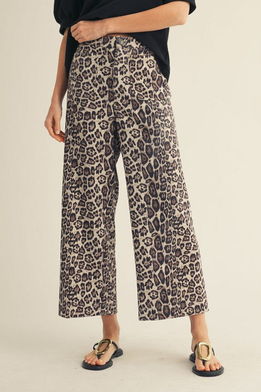 Jody Leopard Wide Leg Pants