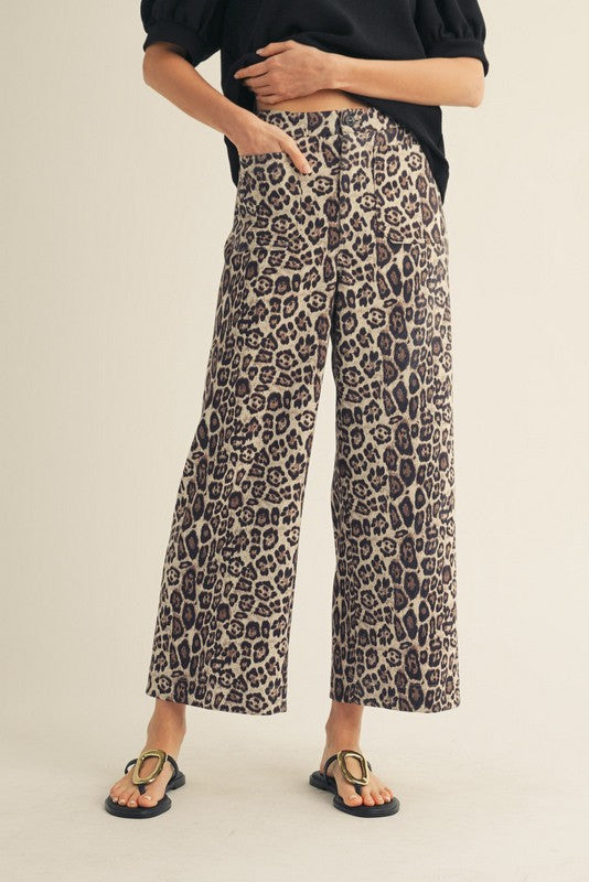 Jody Leopard Wide Leg Pants
