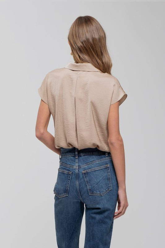 Light Taupe Button Down