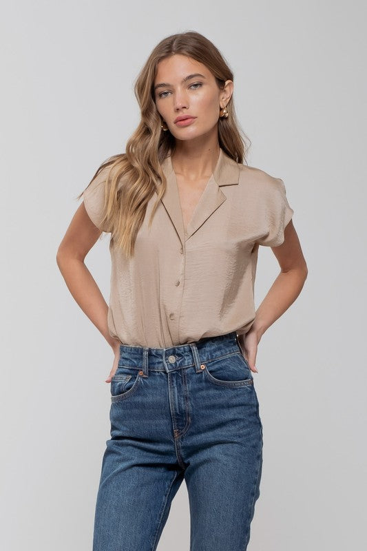 Light Taupe Button Down