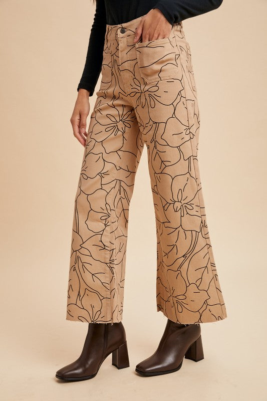 Latte Stretch Floral Pants