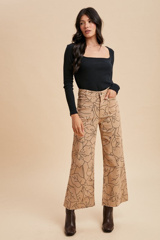 Latte Stretch Floral Pants