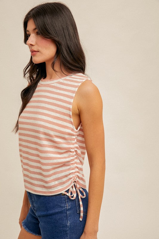 Apricot Muscle Ruched Top