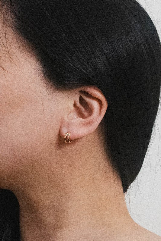 Split Huggie Hoop Earrings