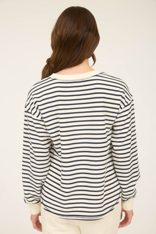 Navy Striped Henley