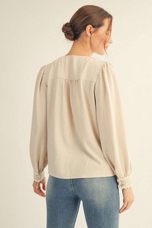 Oatmeal Ric Rac Top