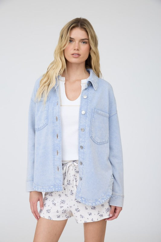 Light Blue Acid Wash Jacket