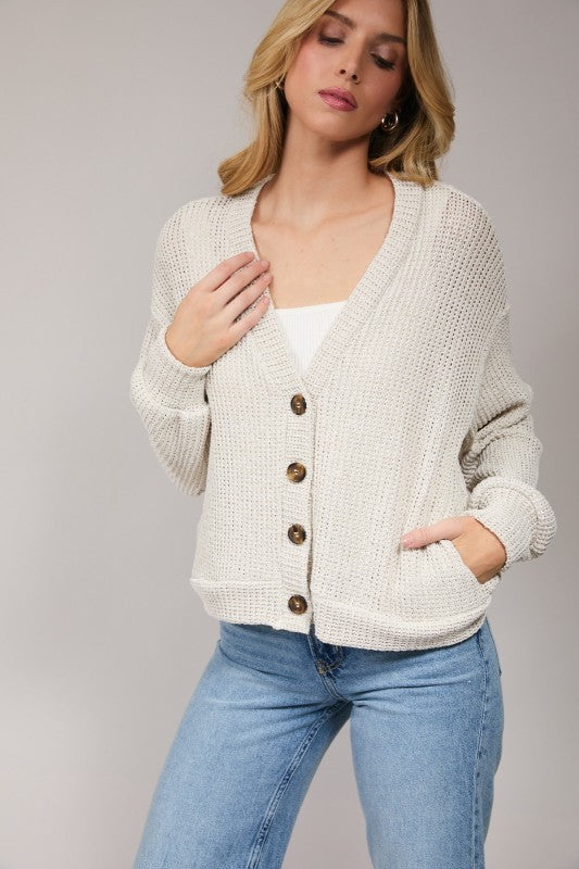 Natural Button Down Cardi