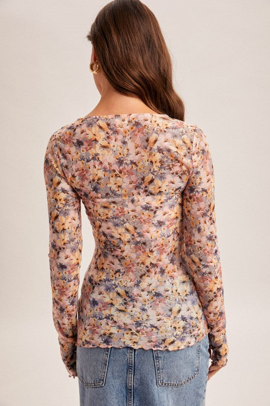 Summers Floral Mesh Shirt