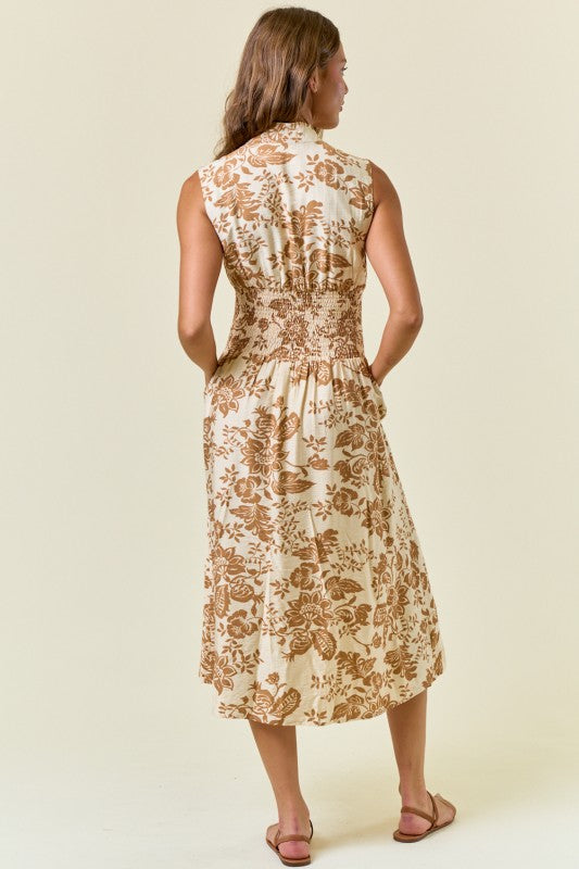 Navy Paisley Print Dress