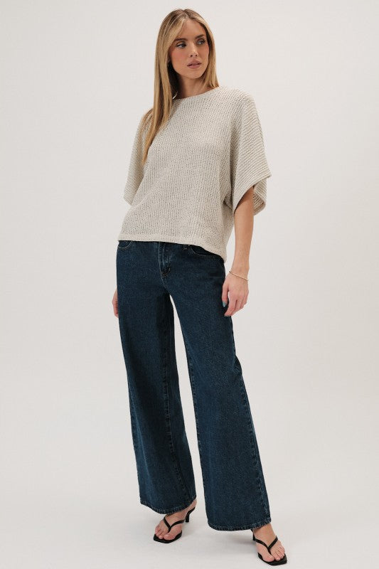 Natural Short Sleeve Top