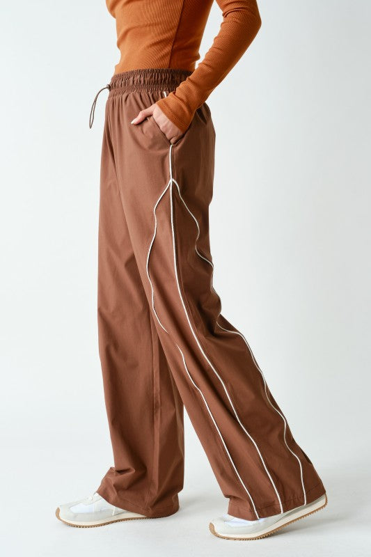 Cocoa/Black Curved Track Pants