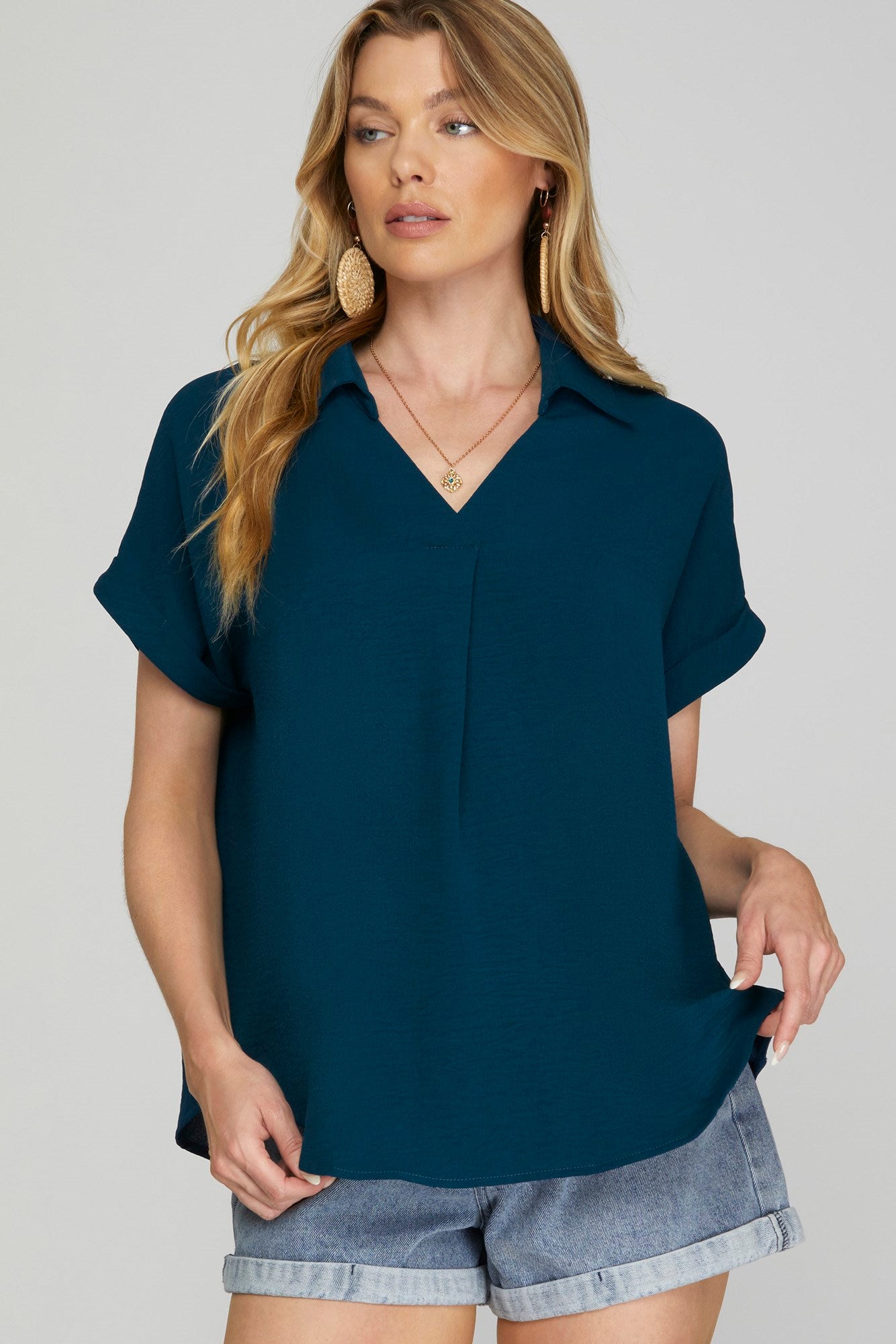 Teal Collared Shirt