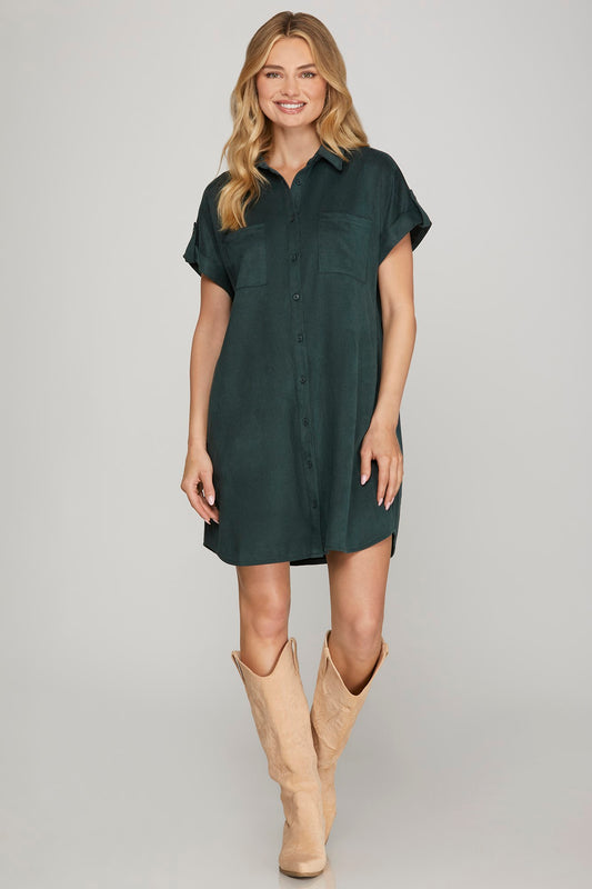 Hunter Green Suede Dress