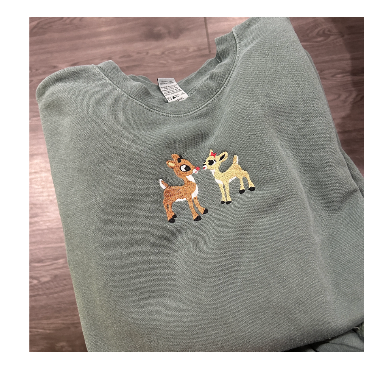 Holiday Reindeer Embroidered Top
