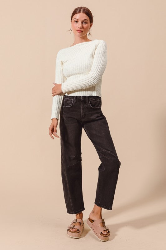 Charcoal Black Mid Rise Barrel