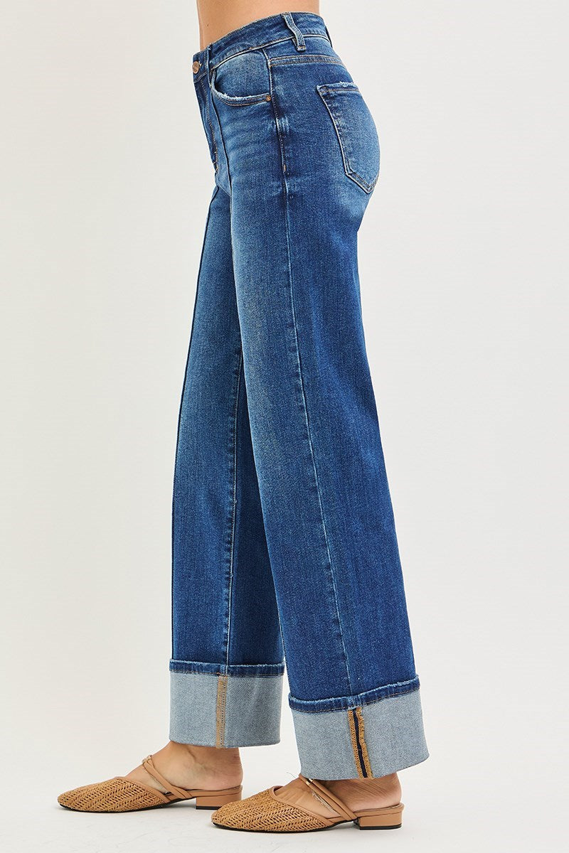 High Rise Lined Cuff Ana Denim