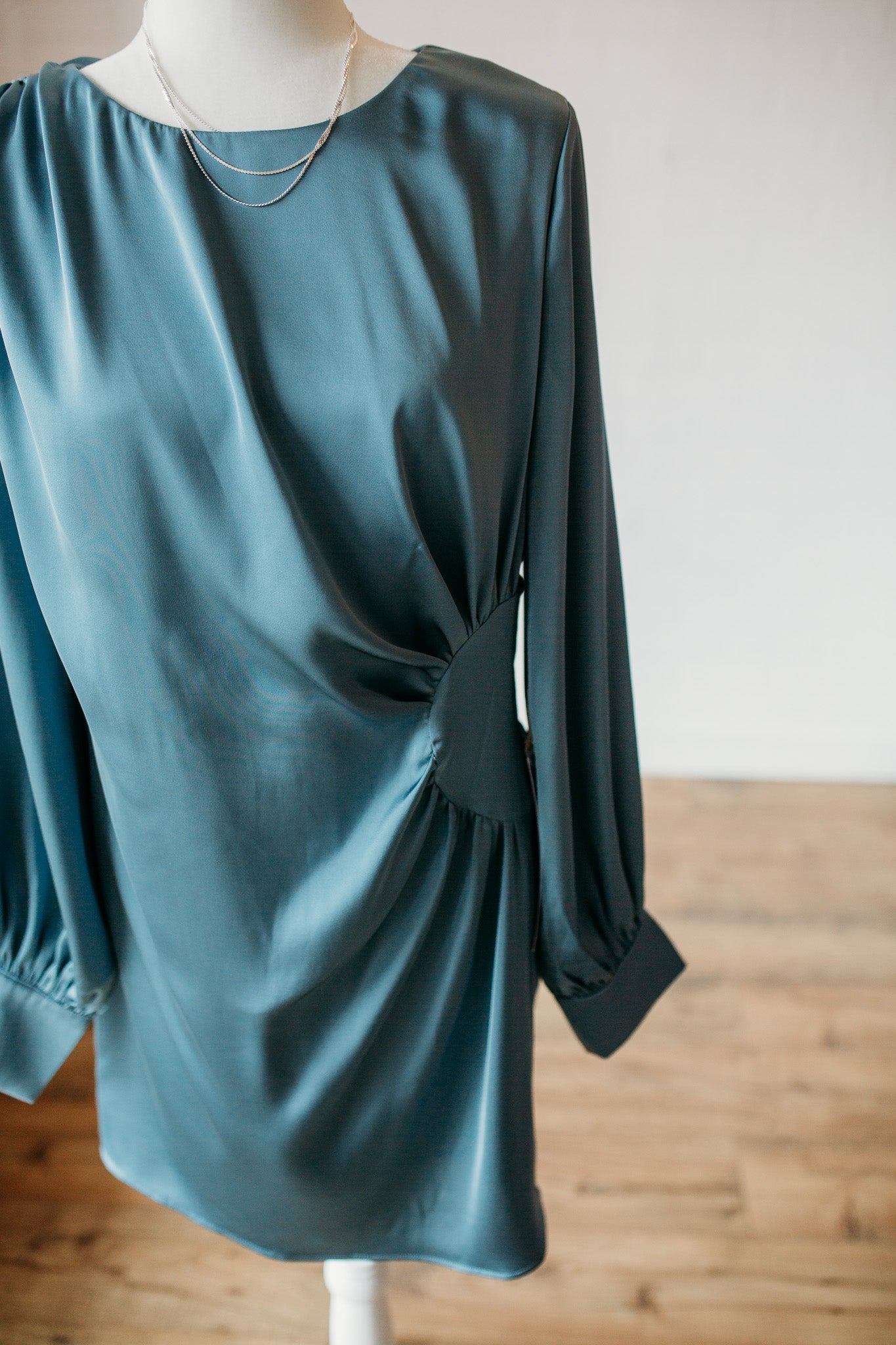 Dusty Blue Cinch Dress