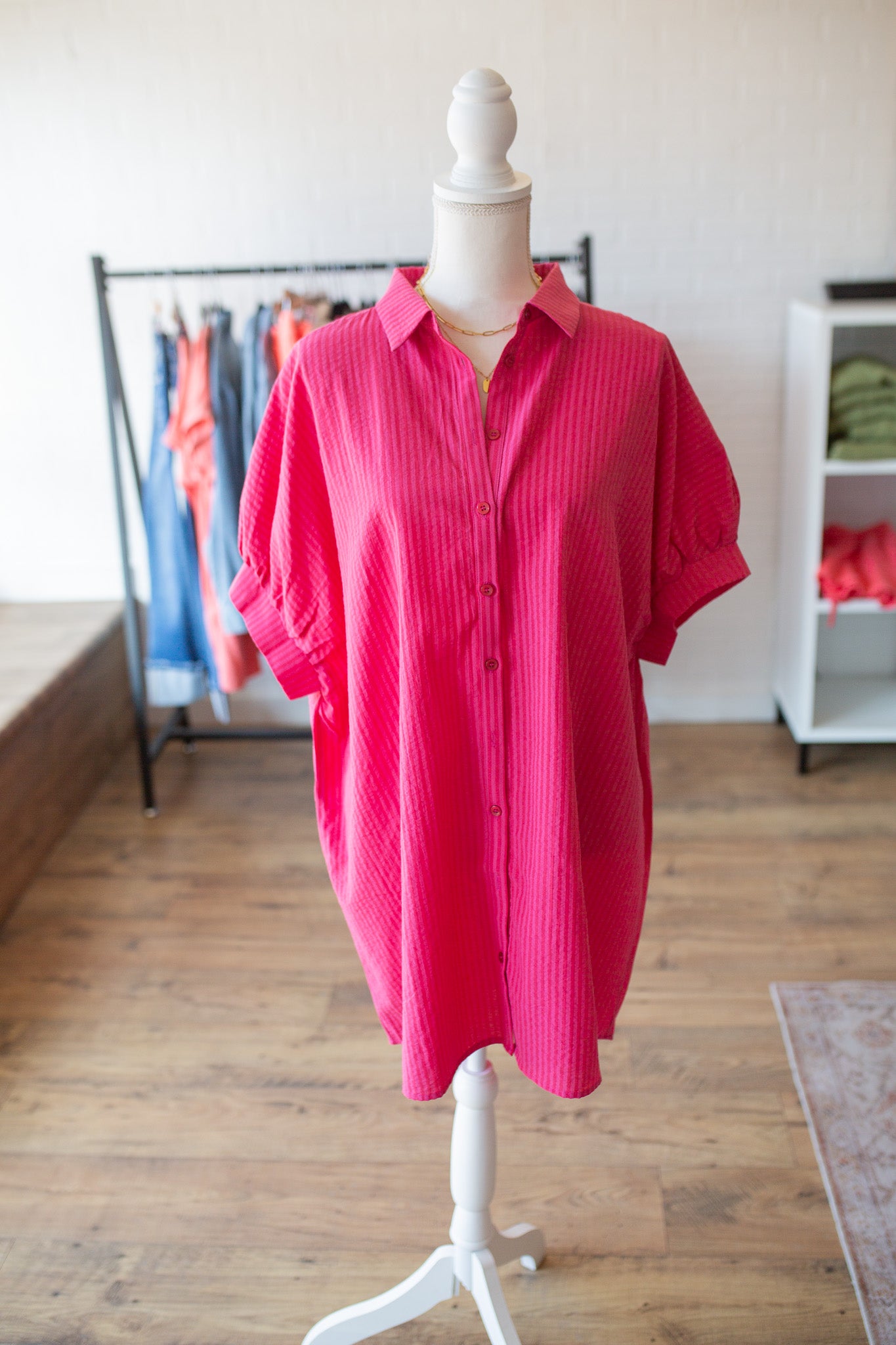 Cherry Punch Shirt Dress