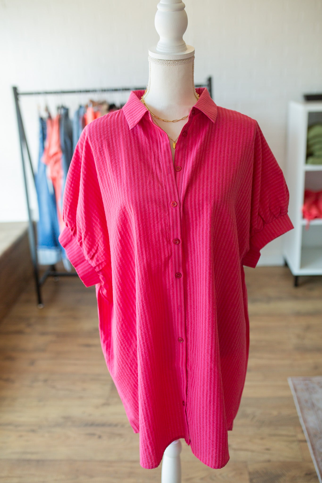 Cherry Punch Shirt Dress