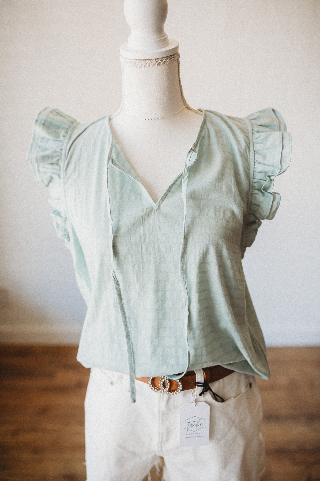 Off-white Henley Tank