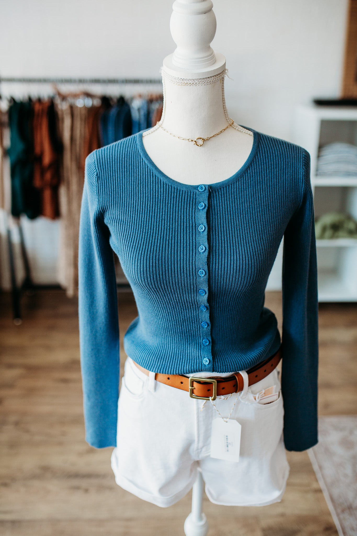 Teal Button Up Cardigan