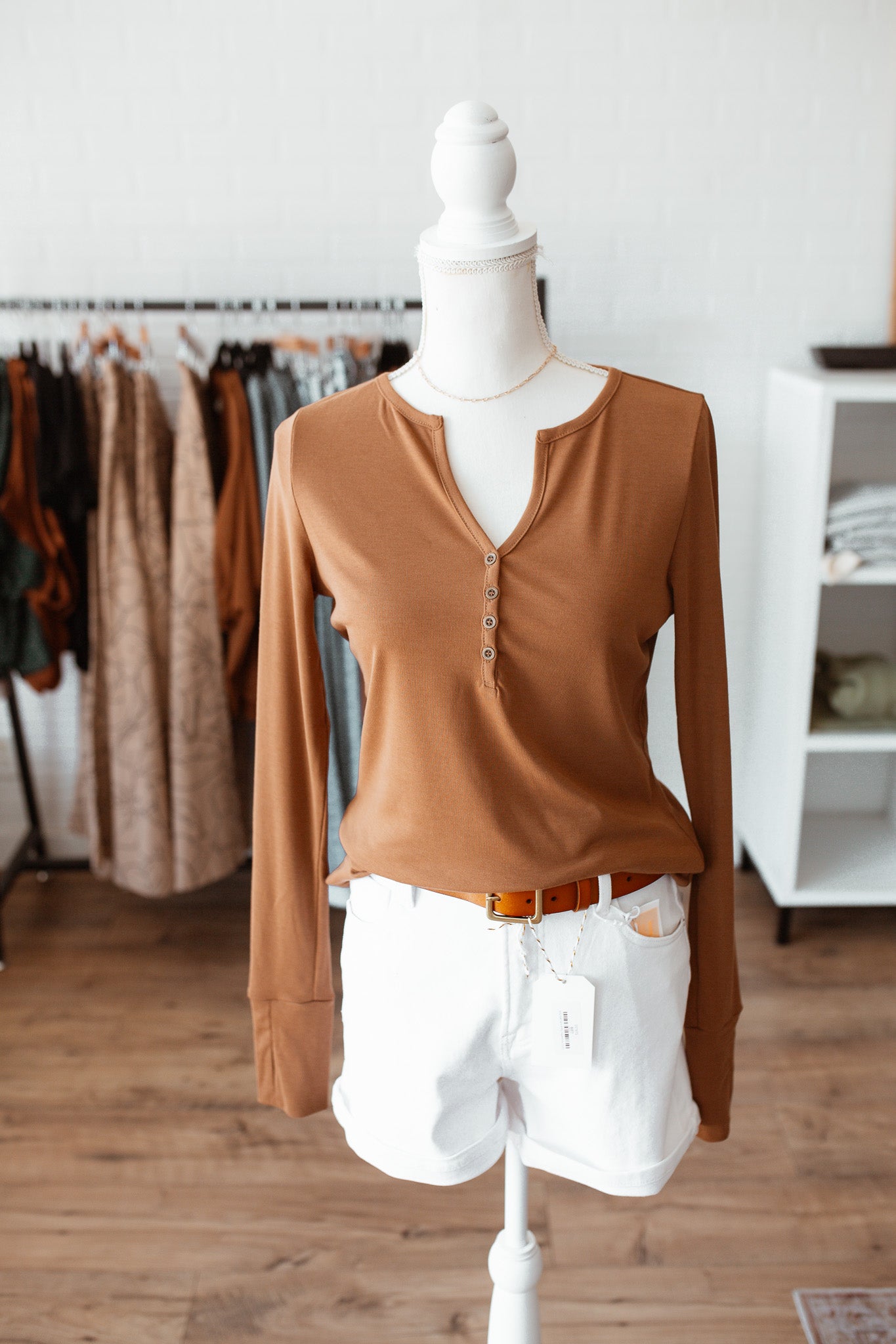 Honey Brown Henley