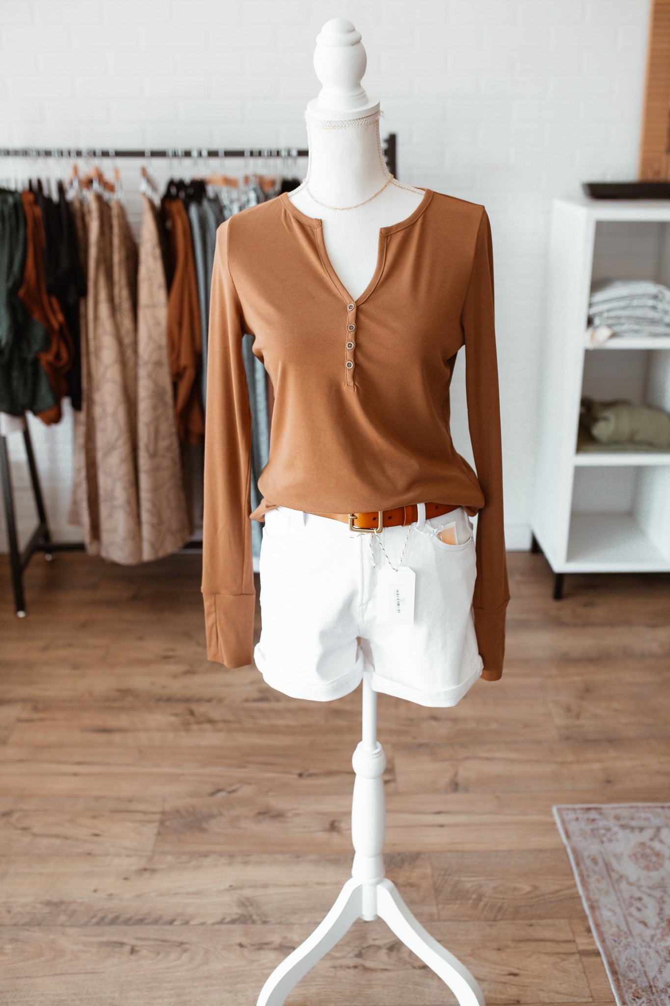 Honey Brown Henley