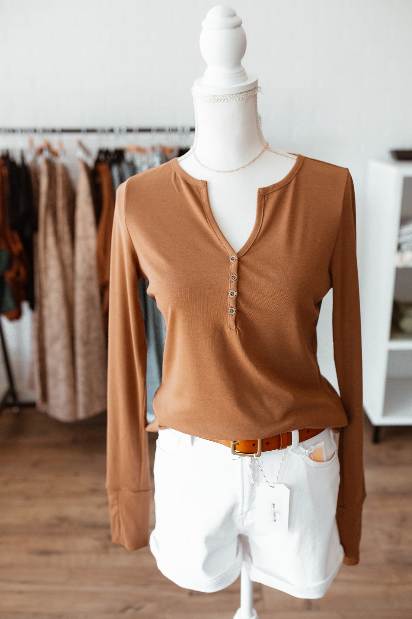 Honey Brown Henley