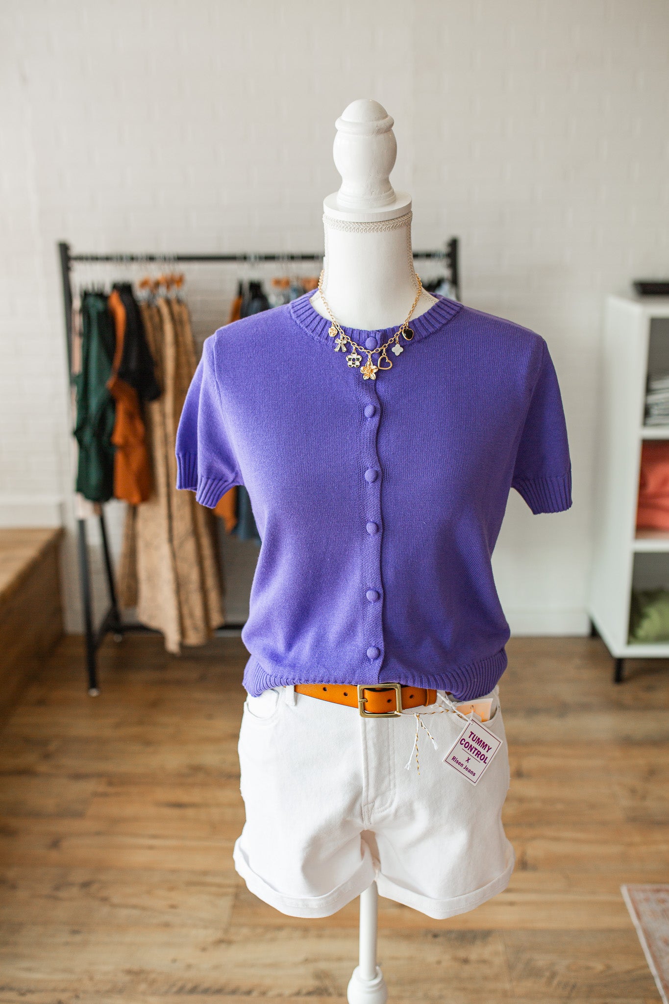 Iris Purple Button Up Sweater