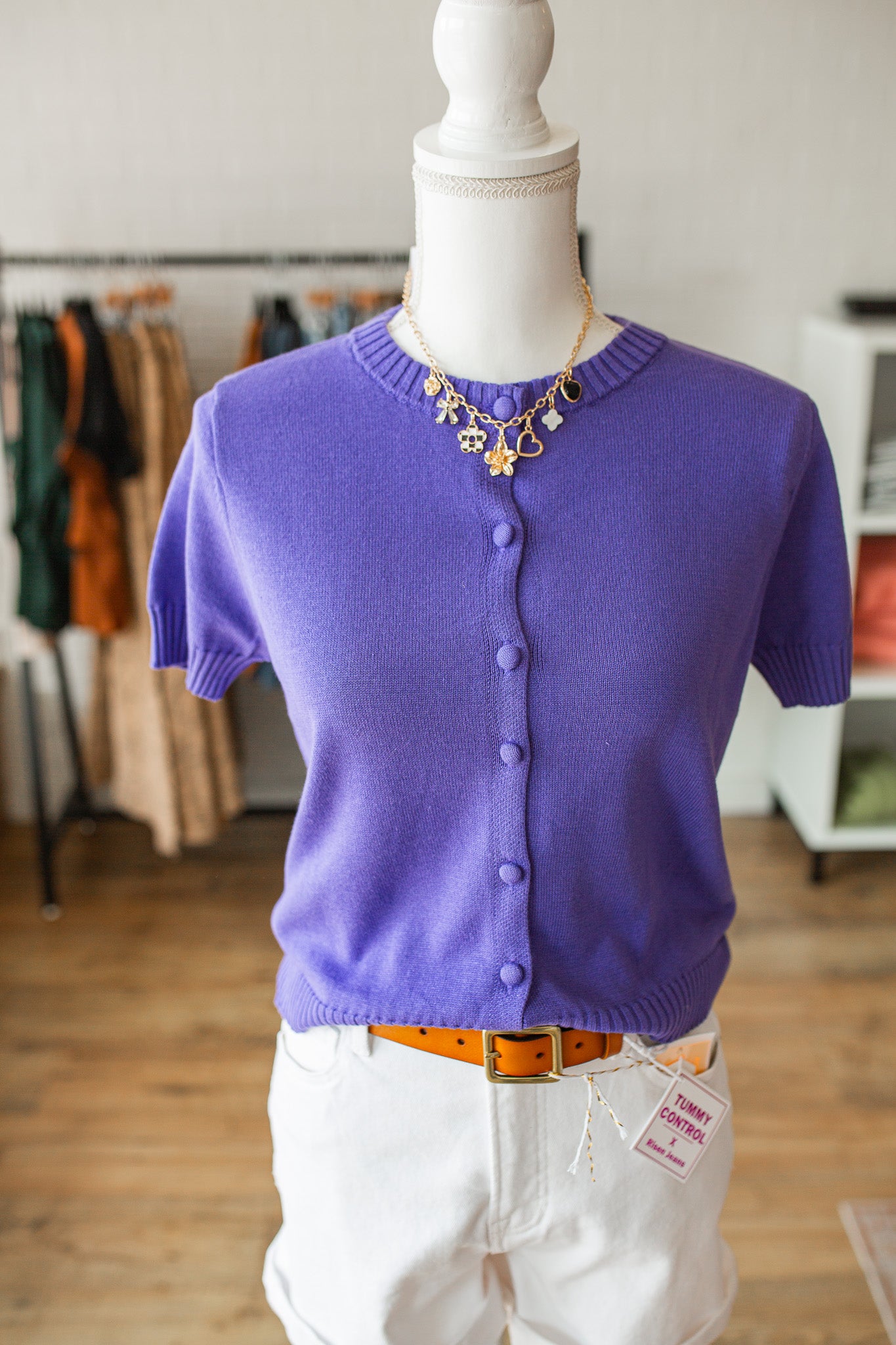 Iris Purple Button Up Sweater