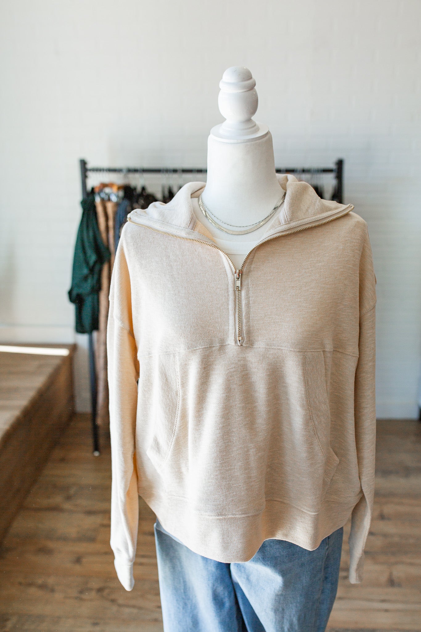 Beige Quarter Zip