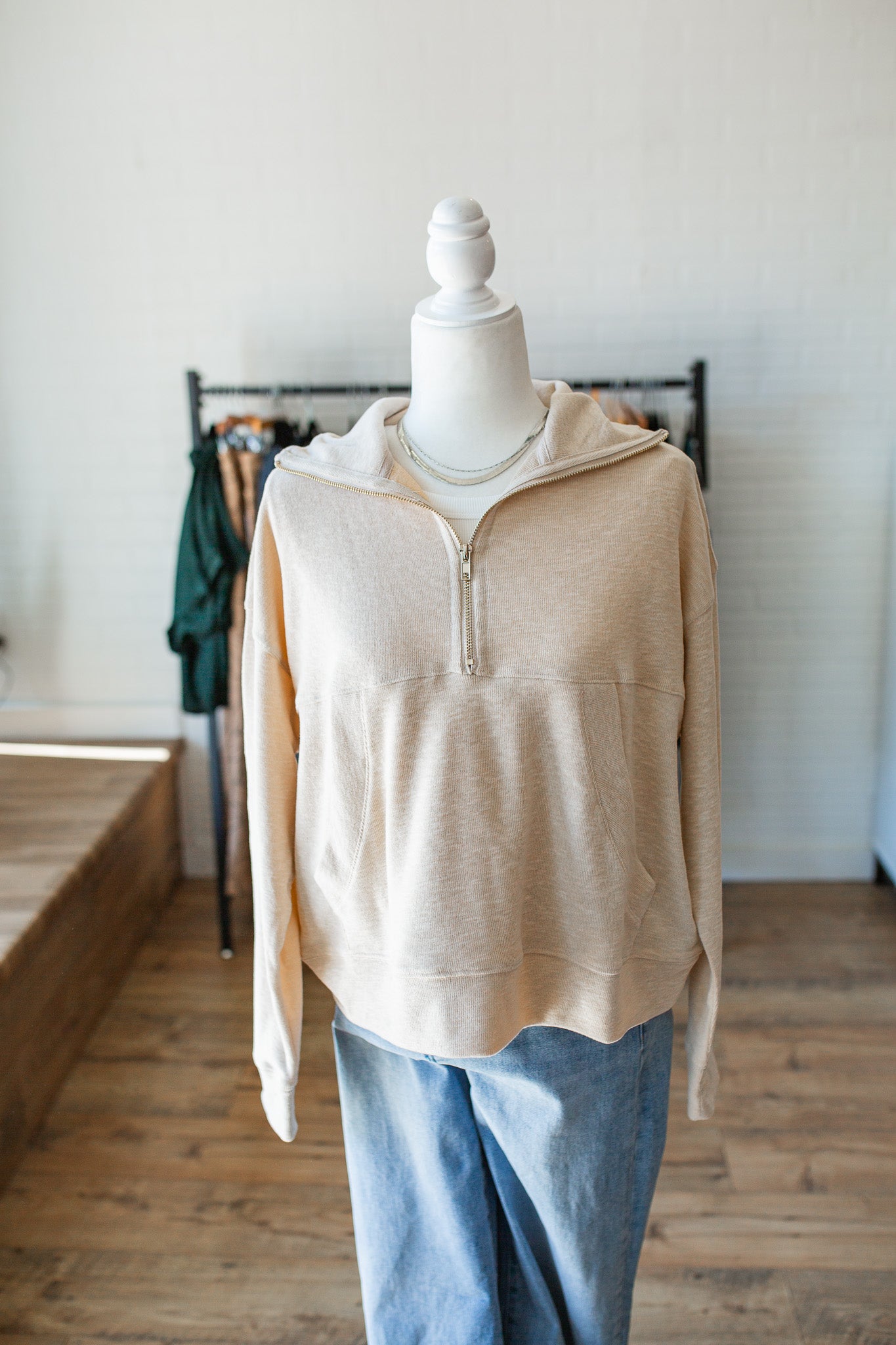 Beige Quarter Zip