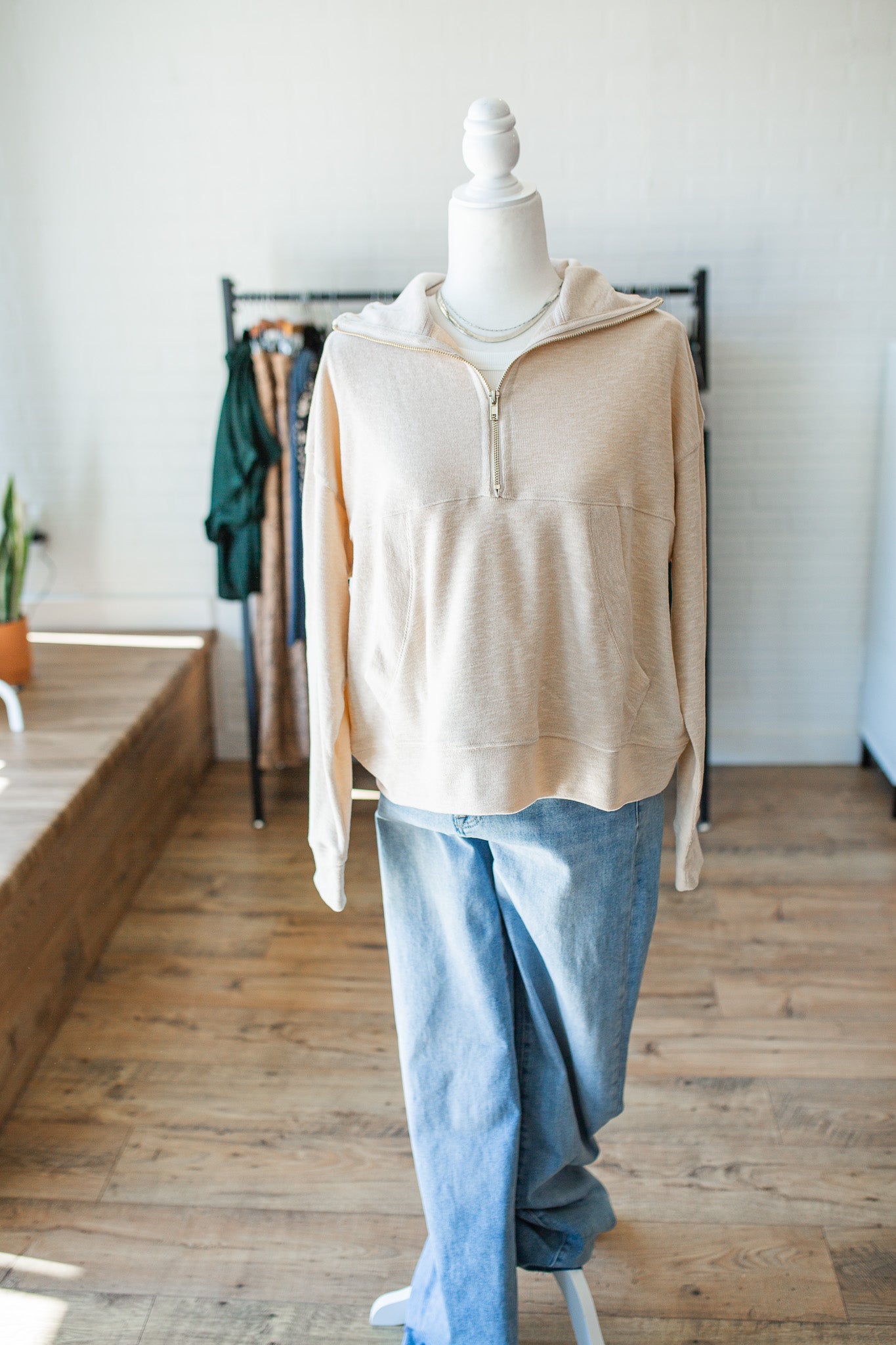 Beige Quarter Zip
