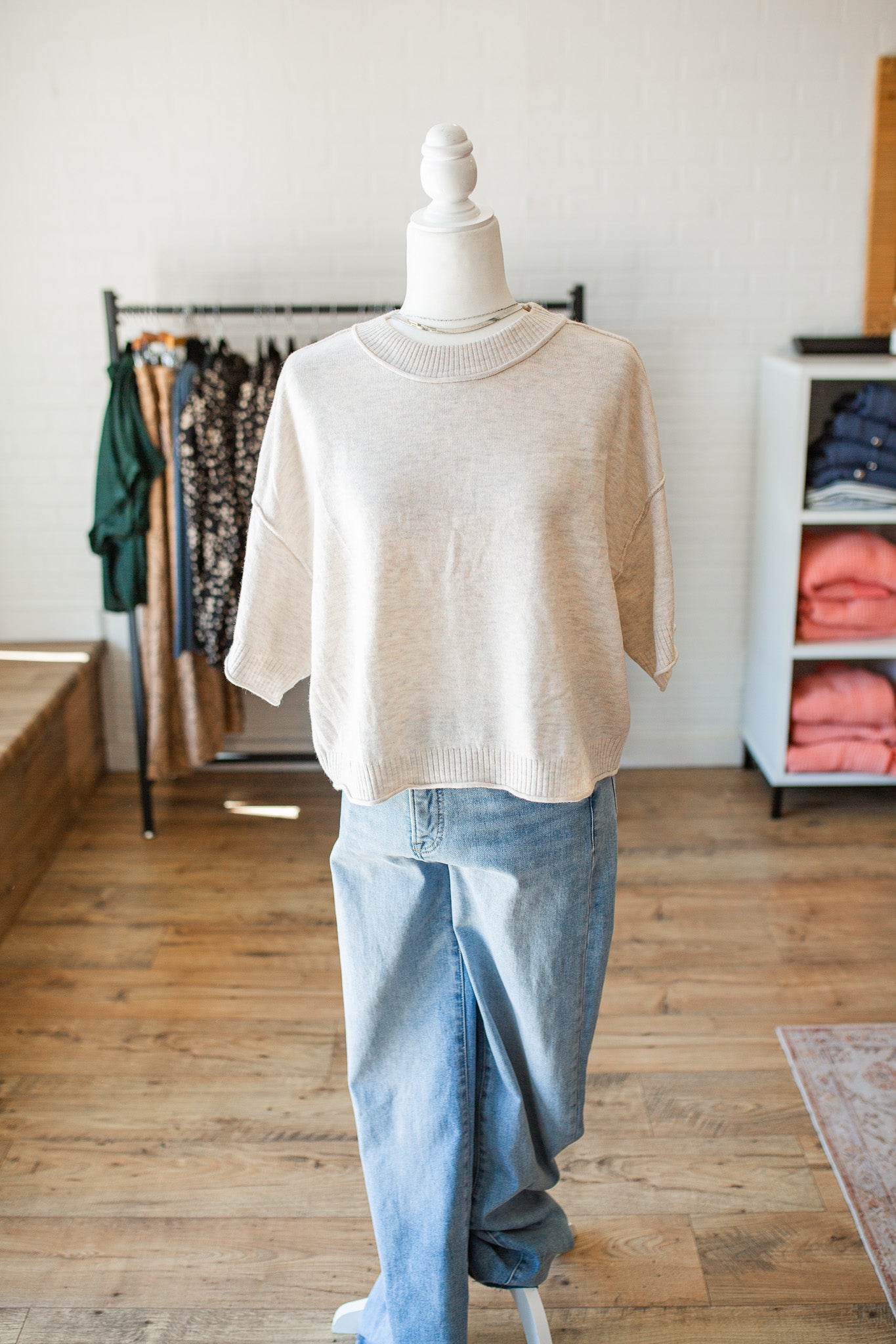Sand Short Sleeve Sweater