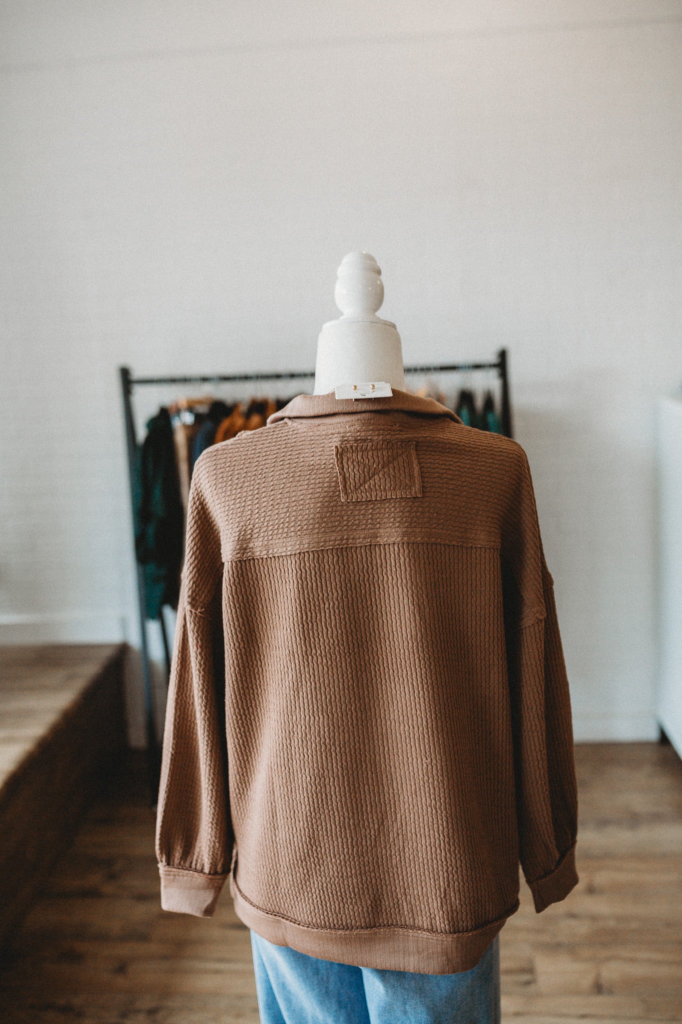 Mocha Half Zip Pullover