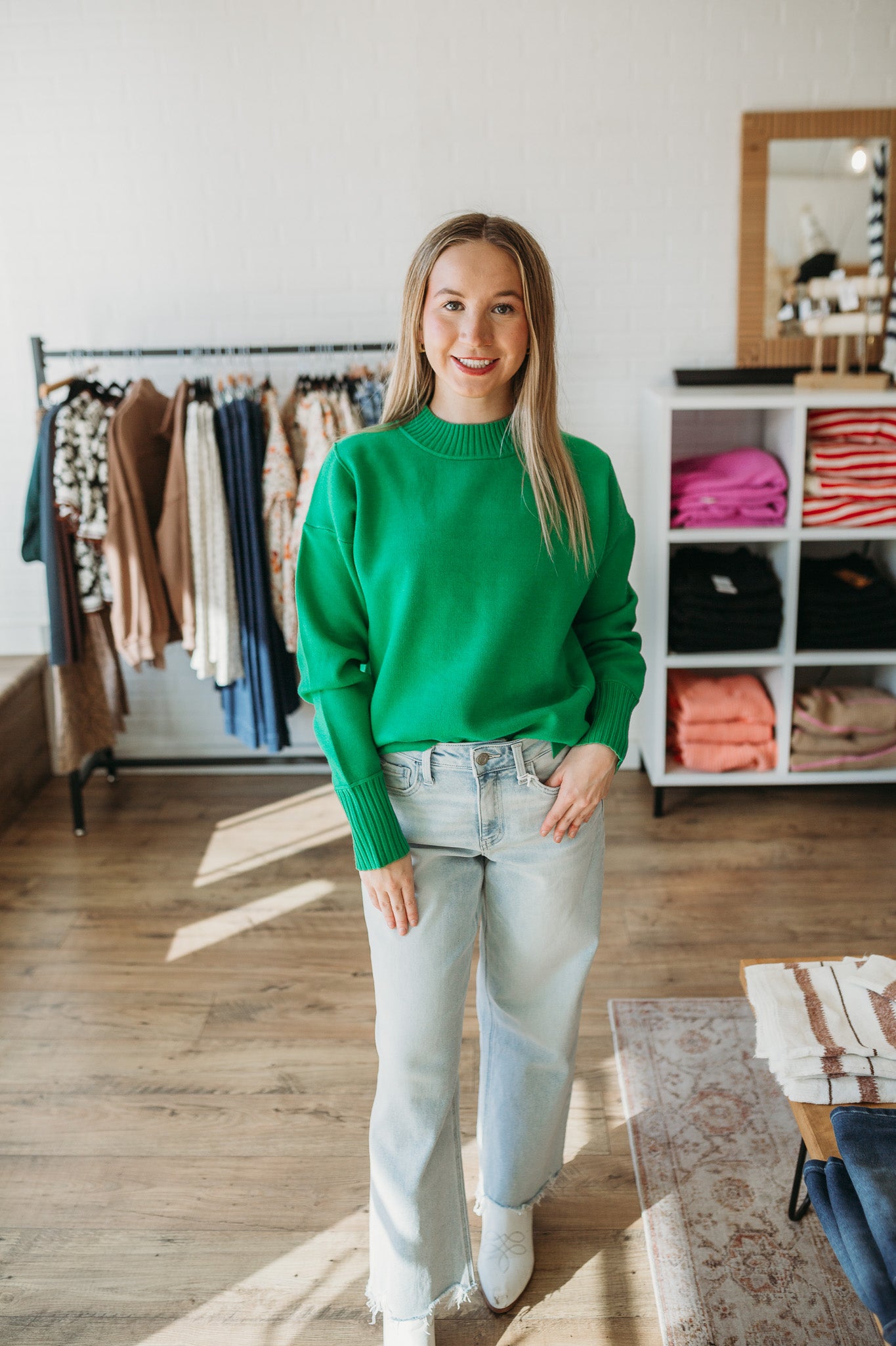 Cobalt Blue/Green Stac Sweater