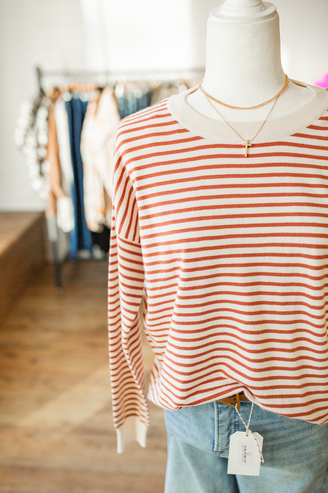 Copper Striped Everyday Sweater