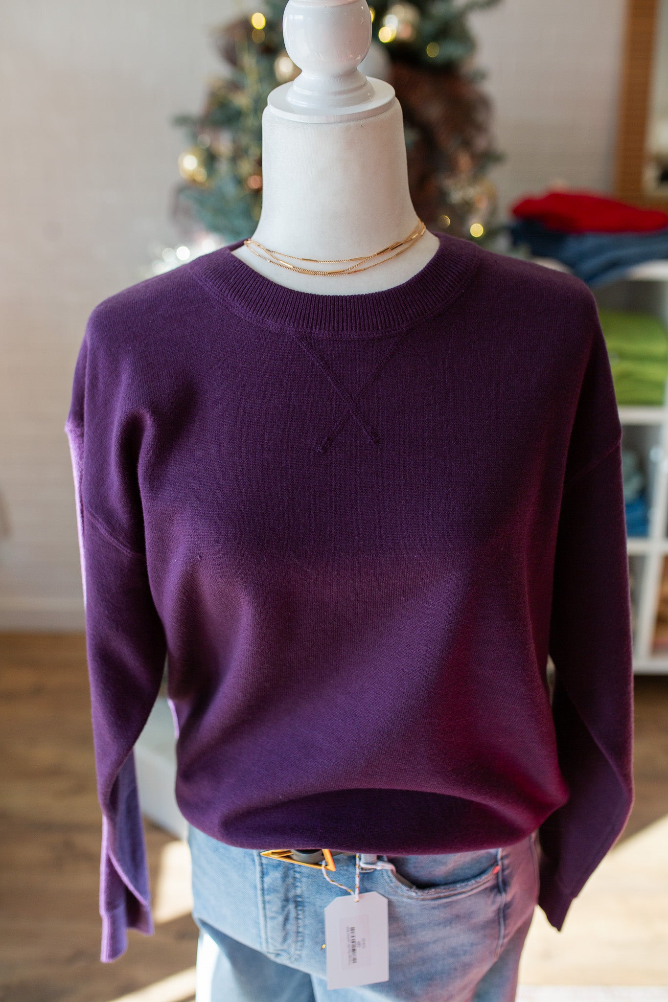 Eggplant Pullover Sweater